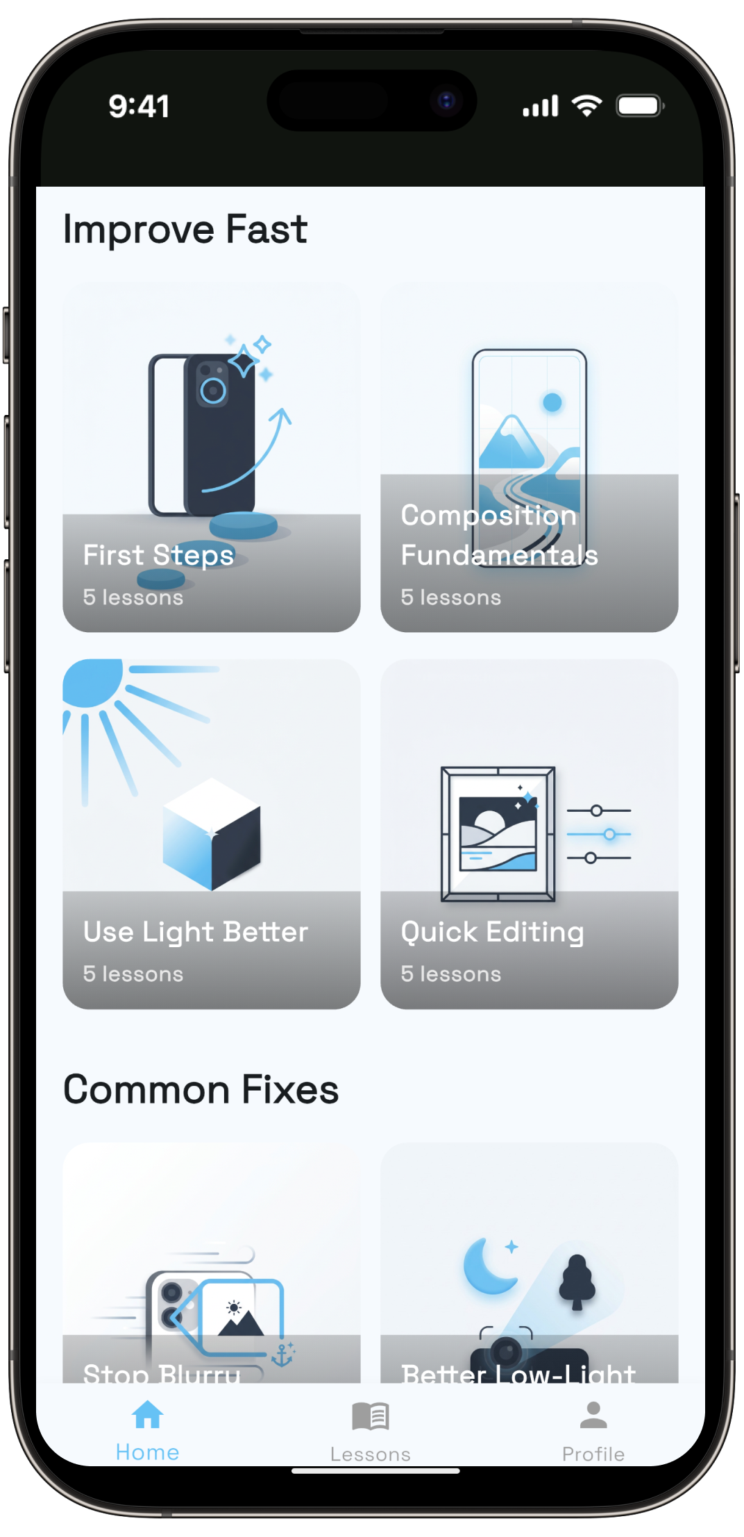 PhotoGuide Mobile showing composition guide for smartphone photography
